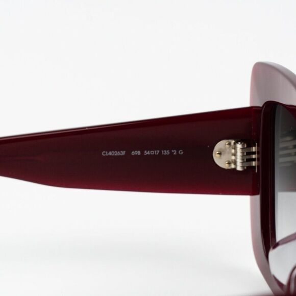 NEW Celine CL40263F 69B 3 DOTS Bordeaux Gradient Smoke Geometric Sunglasses - Picture 7 of 10